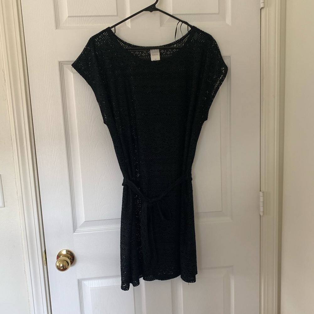 Black lace swimsuit coverup